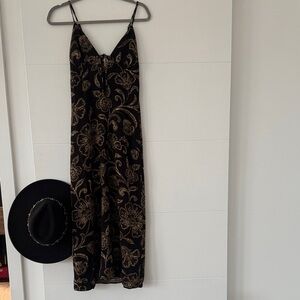 Zara Black and Gold Floral Dress
